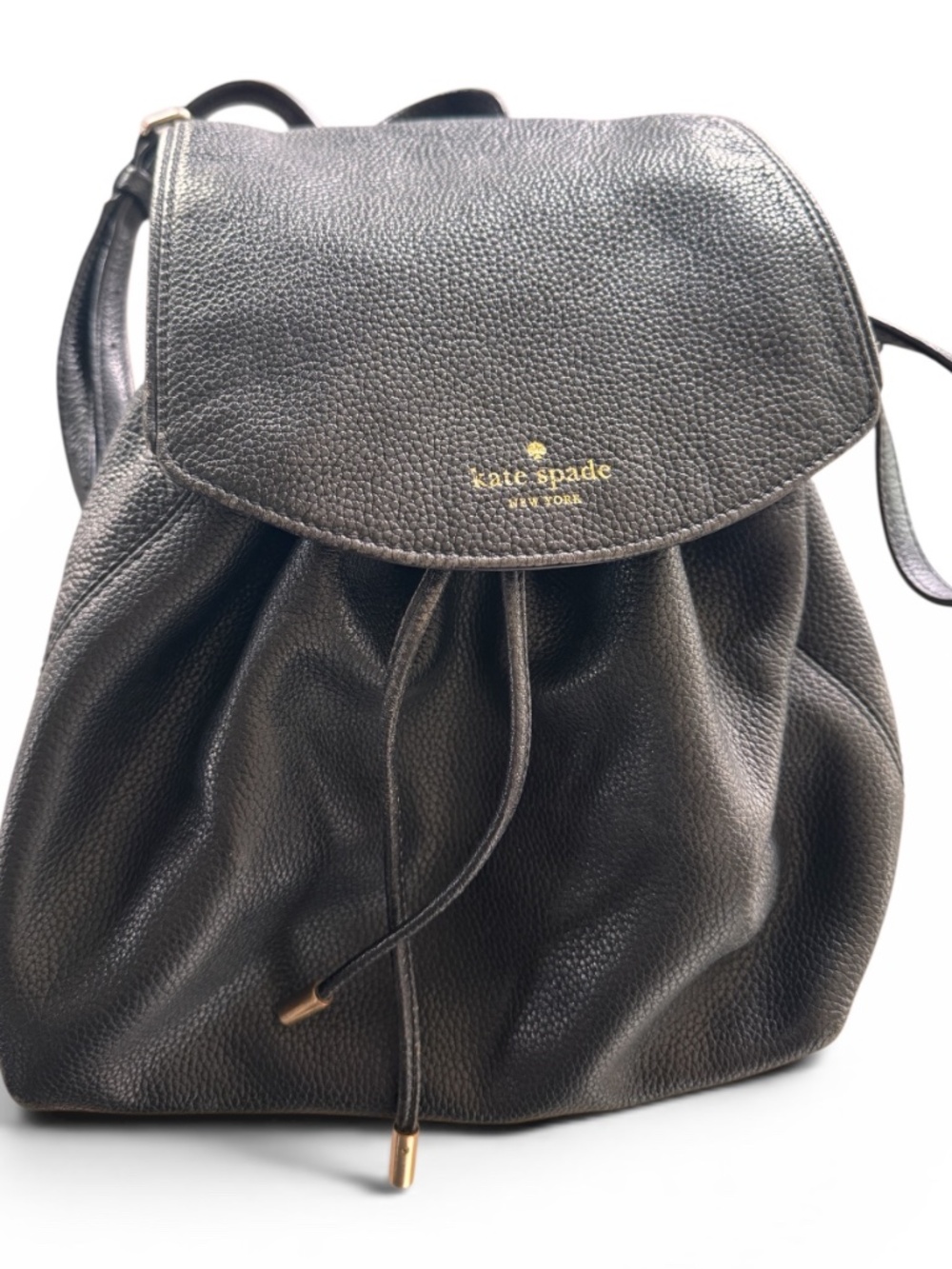 Kate Spade New York Black Pebbled Leather Backpack Purse Convertible Bag